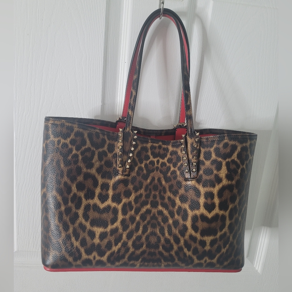 Christian Louboutin Cabata Small Leopard-Print Tote Bag With Pouch  Dustbag - Picture 4 of 16